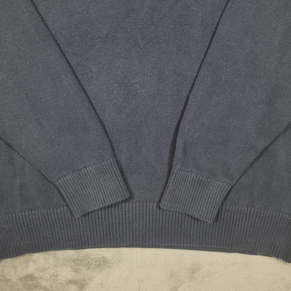 Duluth Trading Sweater Mens Large Henley Strongarm Navy Blue Long Sleeve - Picture 5 of 9